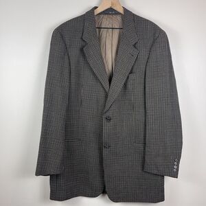 Hugo Boss Blazer Jacket Men 44L Black Brown Schurwolle Virgin Wool Blend Career